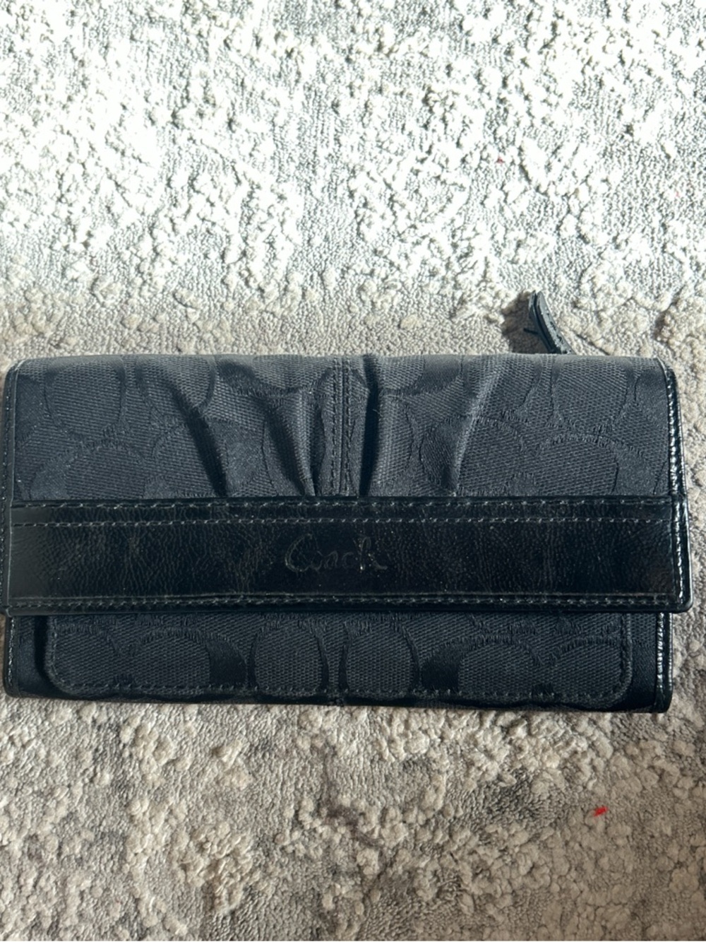 Coach Black Signature Jacquard Zip Wristlet